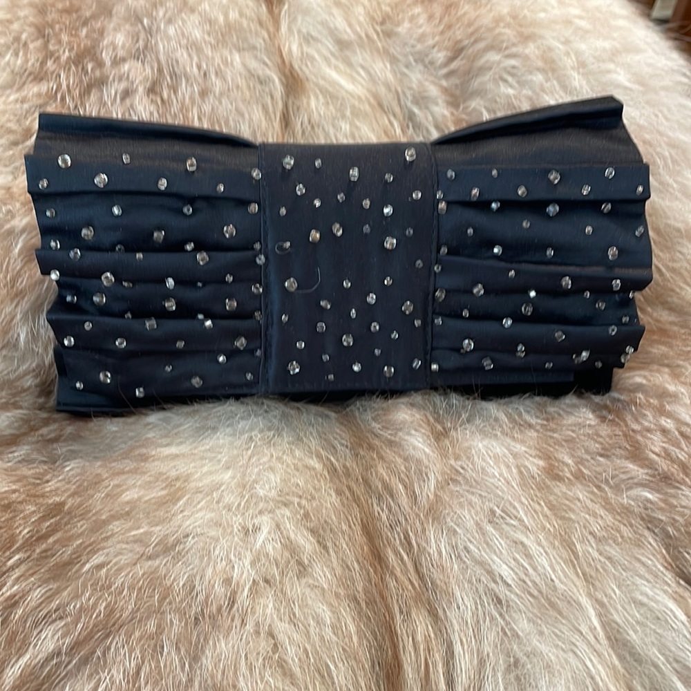 Bow Tie Black Clutch Purse